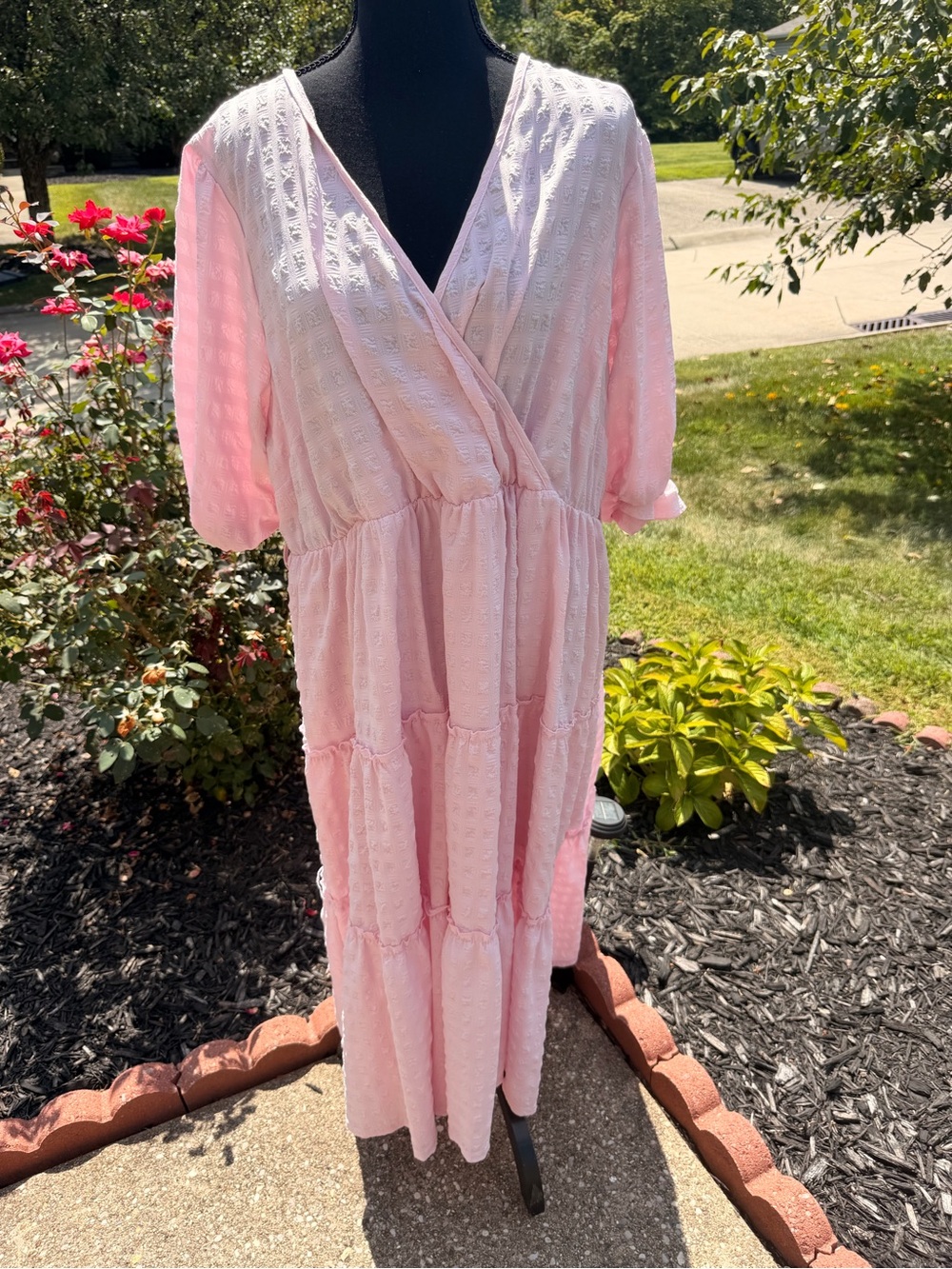 Women's Pink Tiered Dress